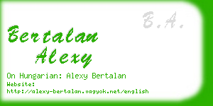 bertalan alexy business card